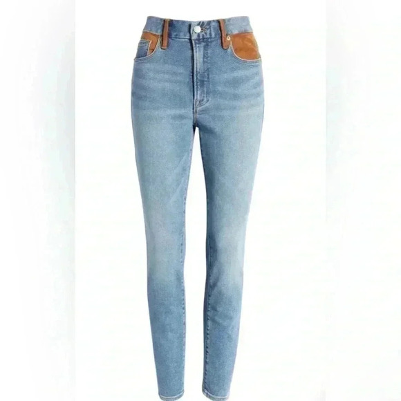 NWT GOOD AMERICAN - Good Legs Suede Mixing Skinny Jeans - Picture 2 of 7